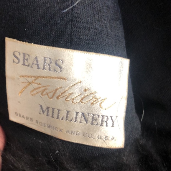 Vintage Sears Fashion Millinery Black Fur Hat Russian  Mod Mohawk Fabulous - Picture 5 of 7